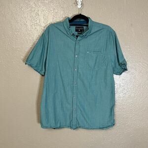 Billabong men's short sleeve button up shirt blue XL